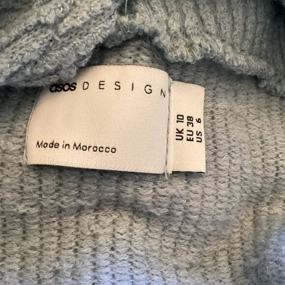 ASOS Design Womens Maxi Dress Size 6 NWOT Boucle Sleeveless Extreme Roll Blue - Picture 12 of 13